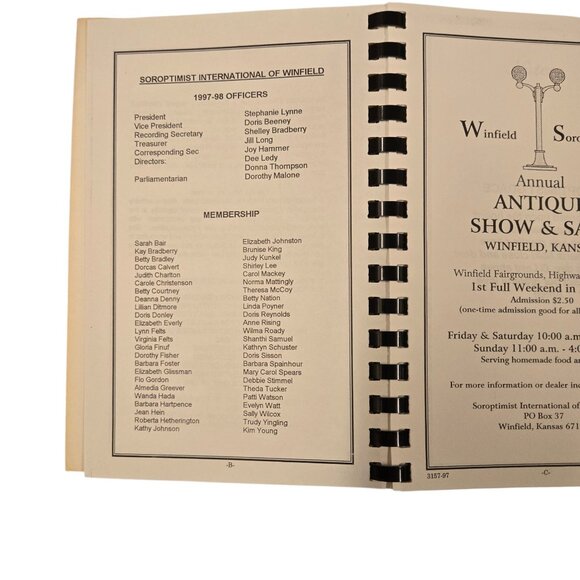 Soroptimist International Of Winfield KS Sharing Our Best Cookbook 1990s - Picture 6 of 15
